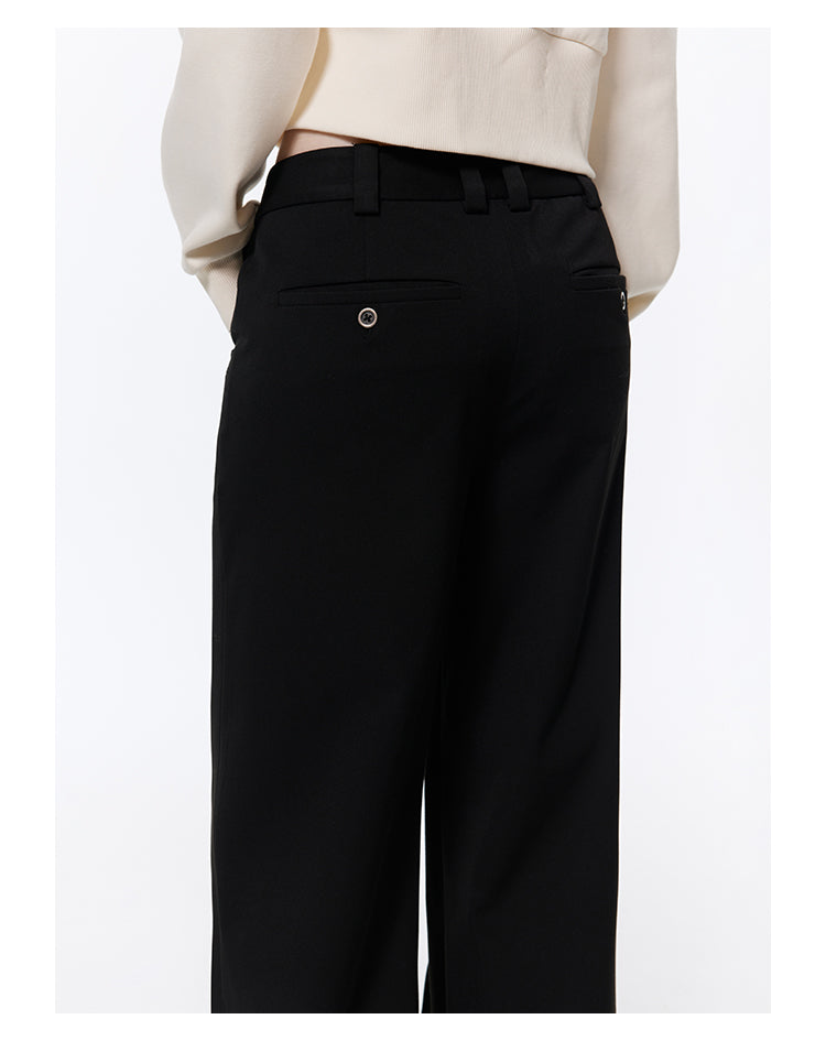 loose straight wide leg suit pants