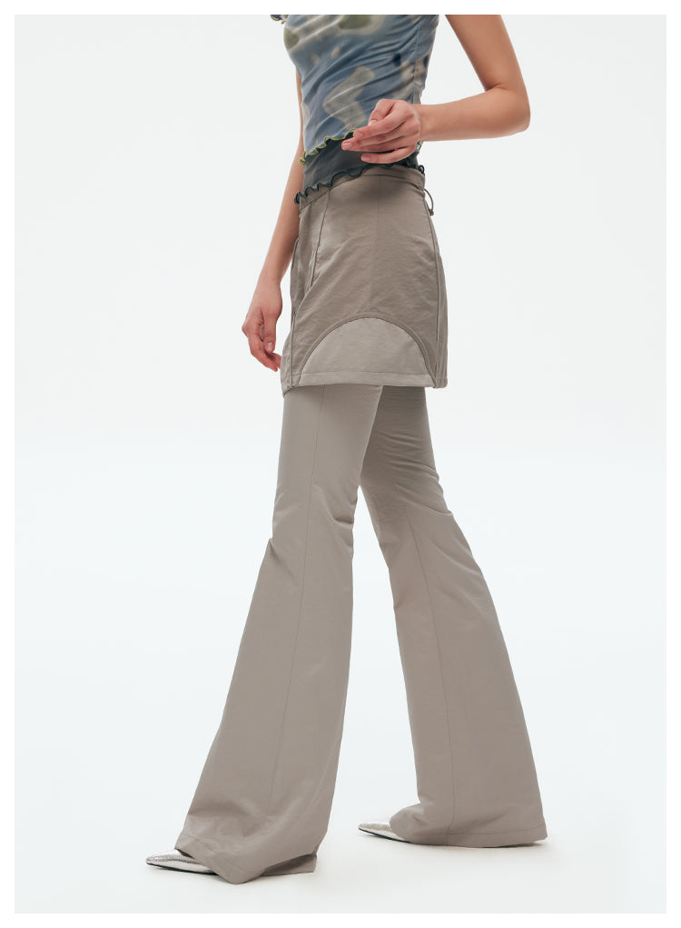 Tight Fit Casual Flared Skirt Pants