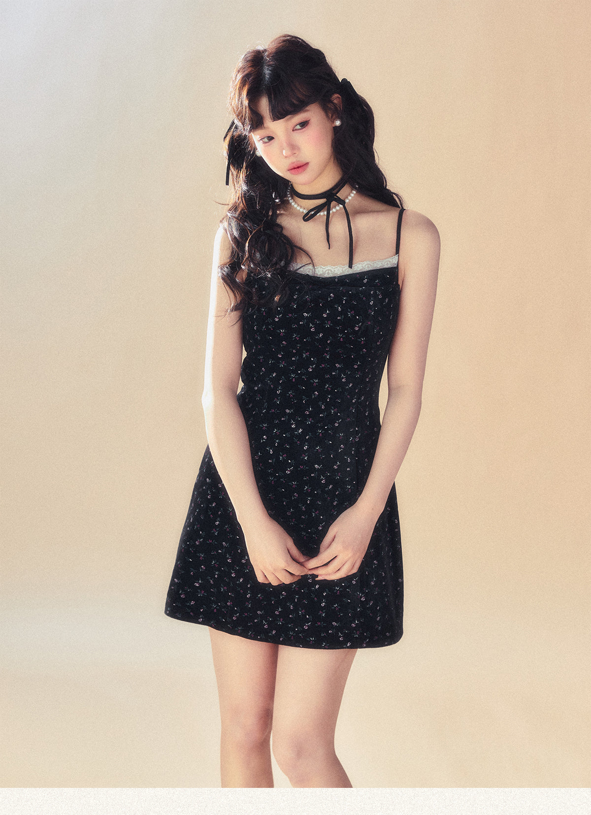 Retro Jacquard Suspender Dress