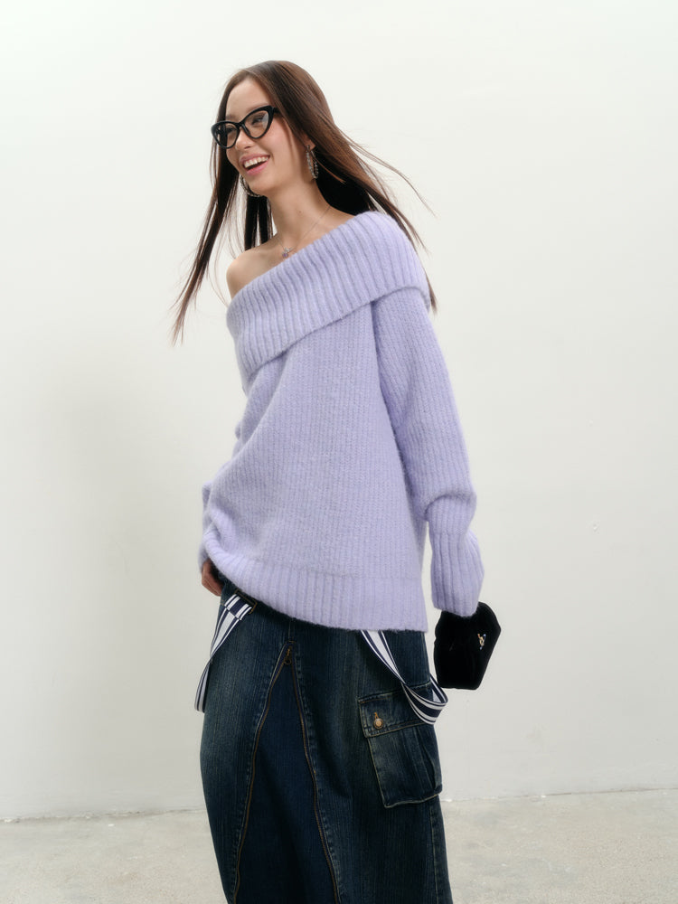 Just-fit off-the-shoulder sweater