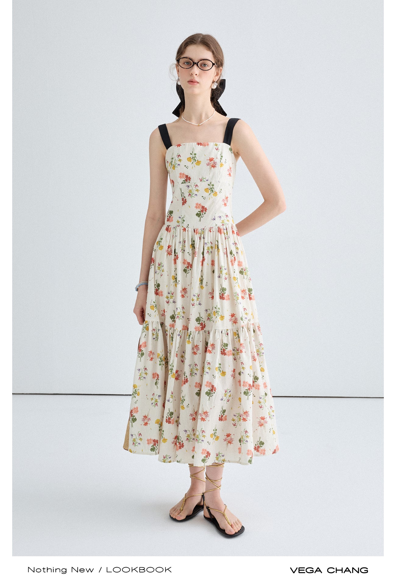 French Print Suspender Skirt