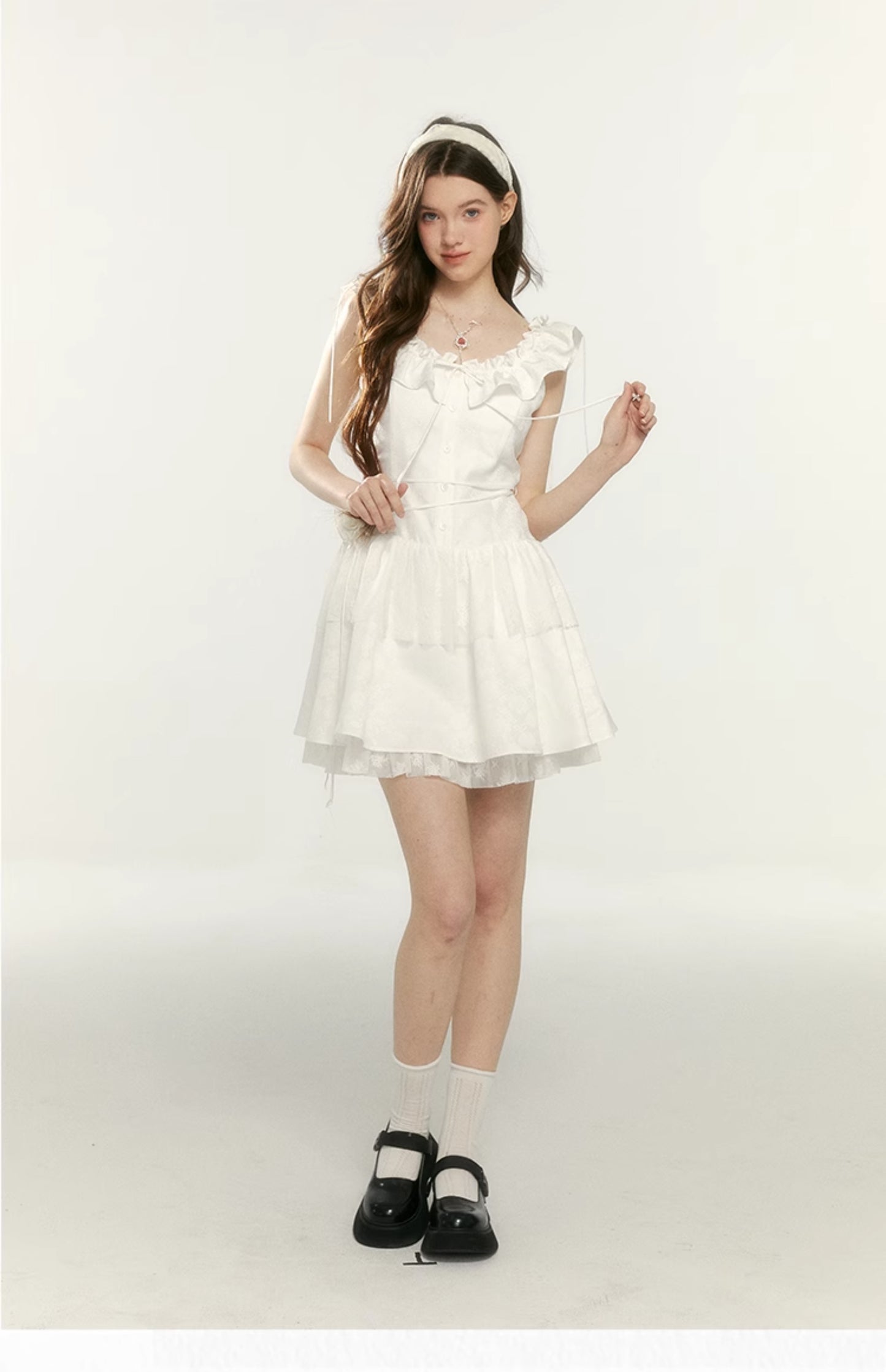 Just Right Size Strapless White Jacquard Dress