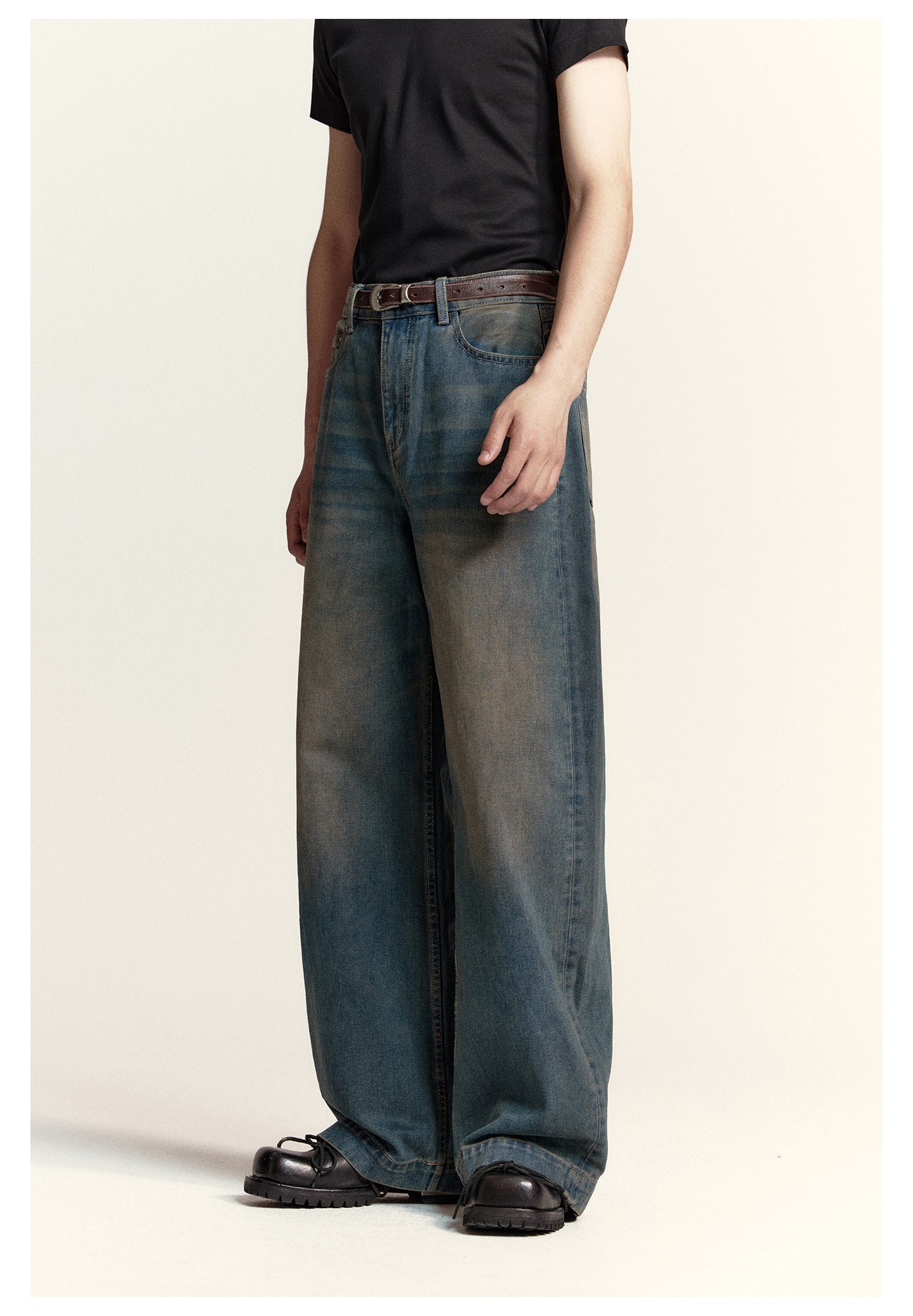 Loose Straight Wished Retro Denim Pants