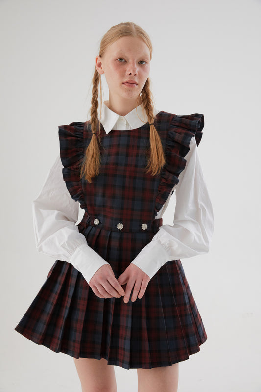 Plaid 2-way Maid Design Dress