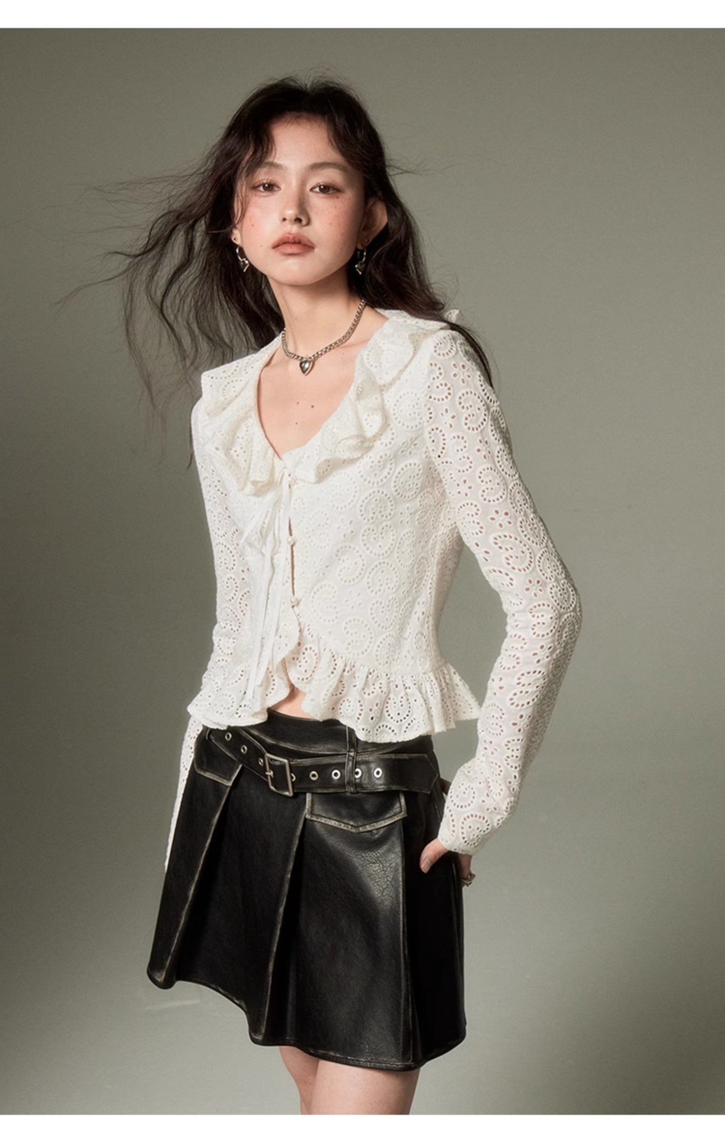 French Frill Lace Blouse