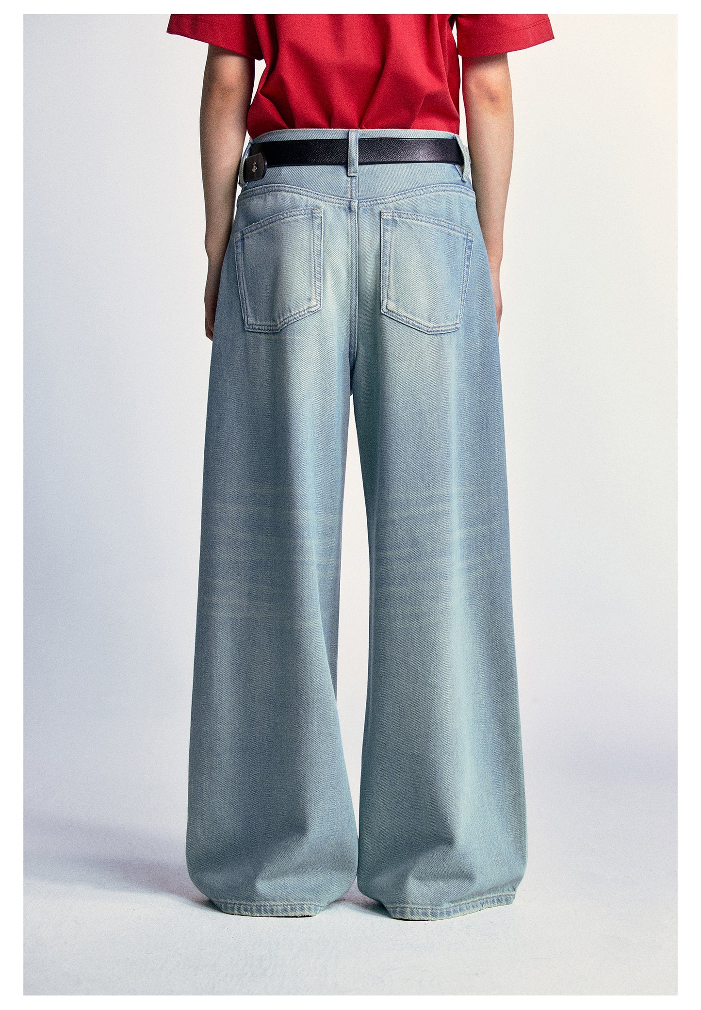 Oversized Wide Leg Washed Denim Pants