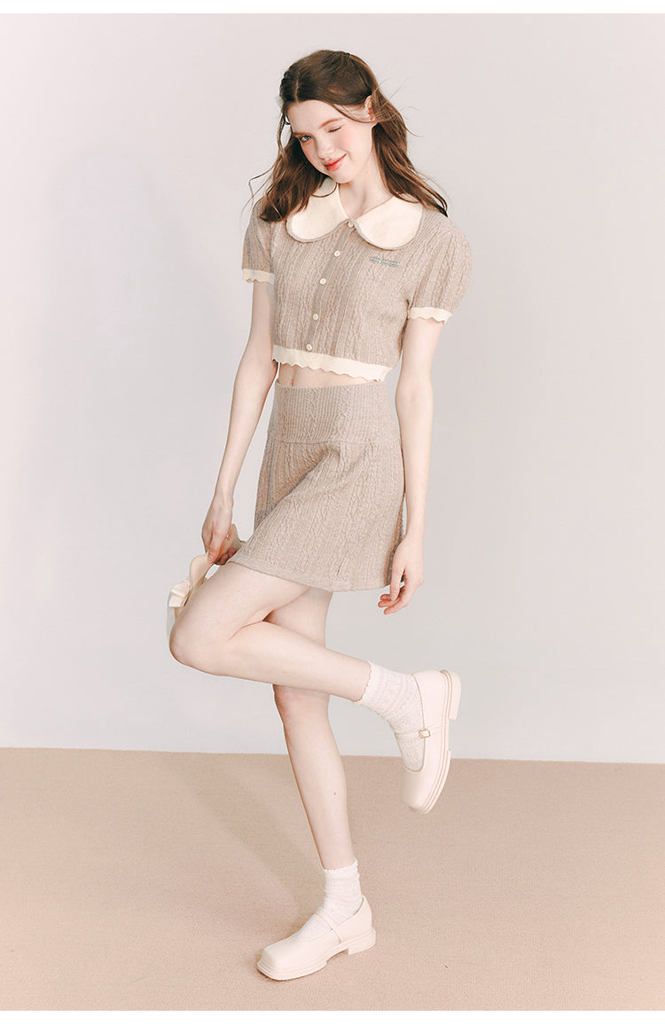 Wool Frill Short Knit & Wool Knit Sis Slim Short Skirt