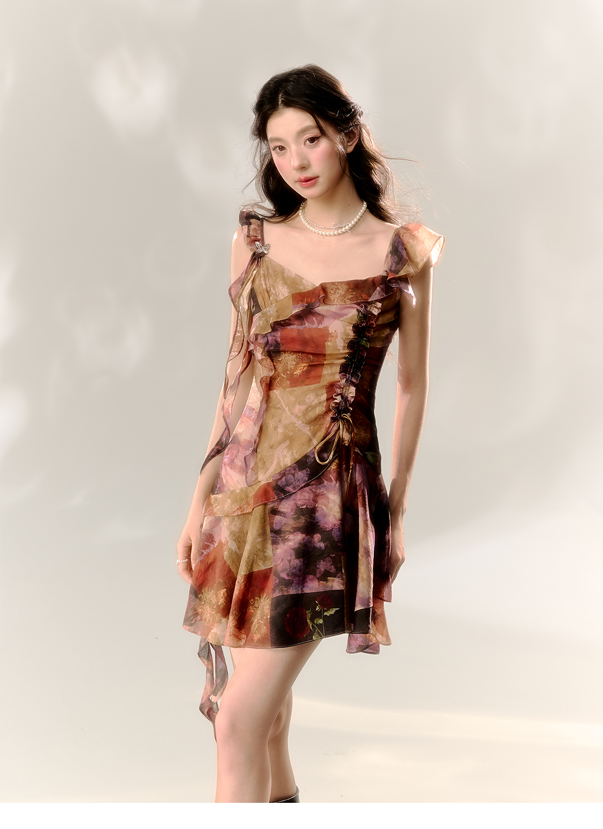 Floral Tie Dye Print Dress