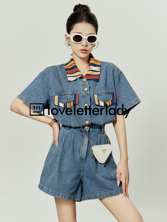 Denim Short Jumpsuit