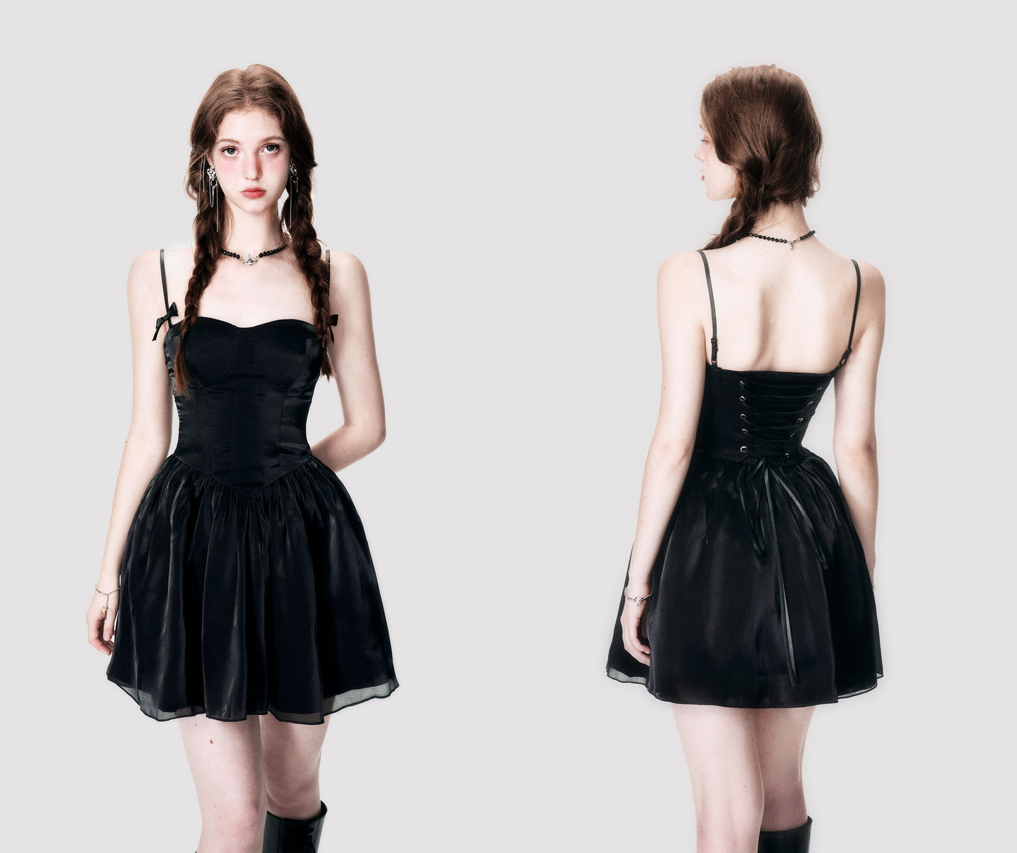 Back Open Suspender Dress