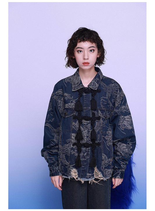 China Retro Damaged Denim Jacket