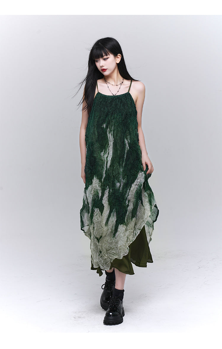 Suspender tie-dye pattern Dresses