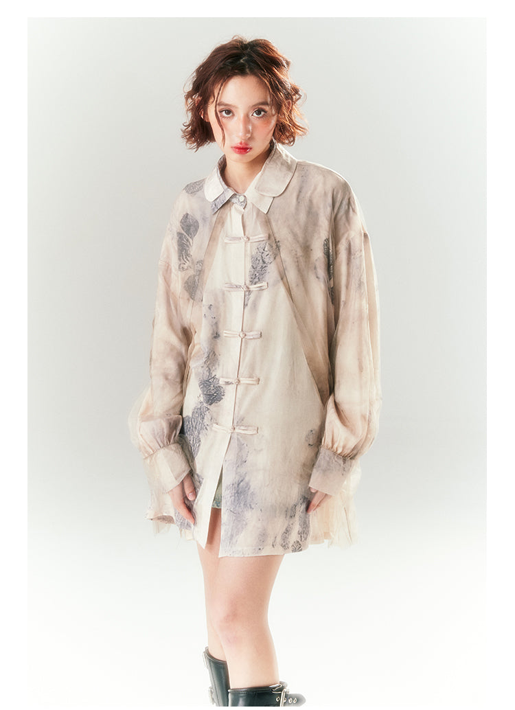 Lace Button China Shirt