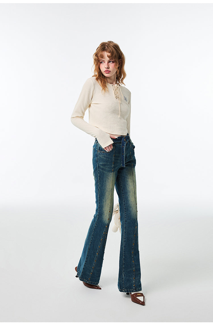 Washed High Waist Straight Wide Leg Jeans