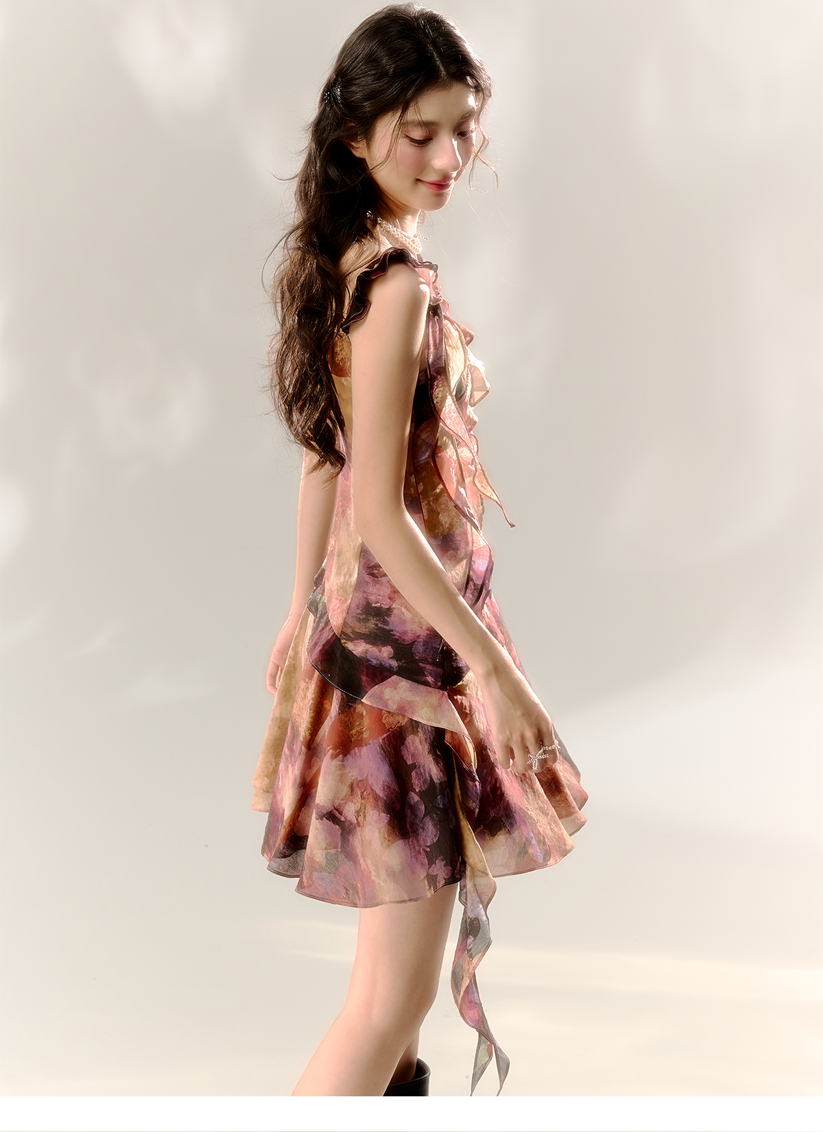 Floral Tie Dye Print Dress