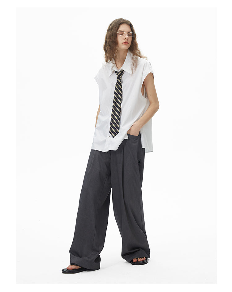 Loose fit formal slacks pants