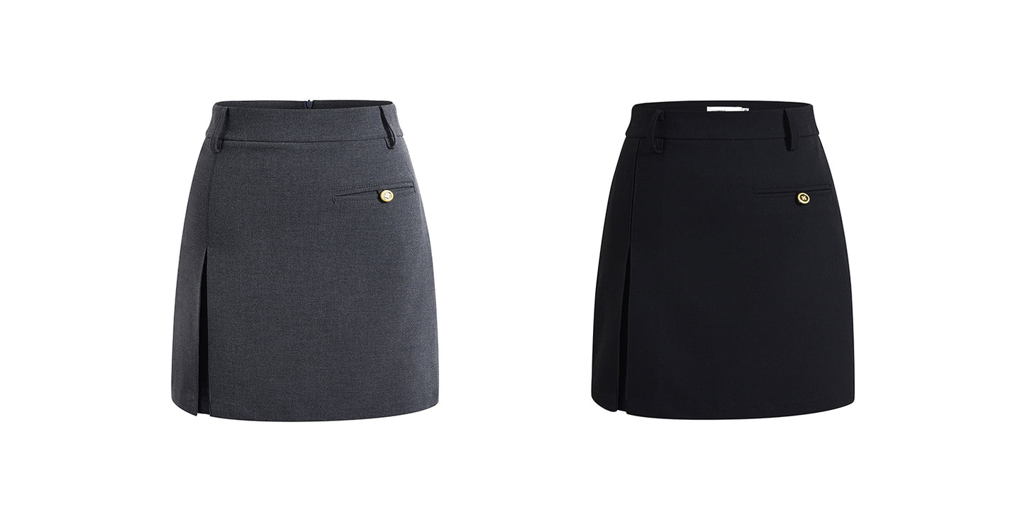 High Waist Slim Short Length A-Line Skirt