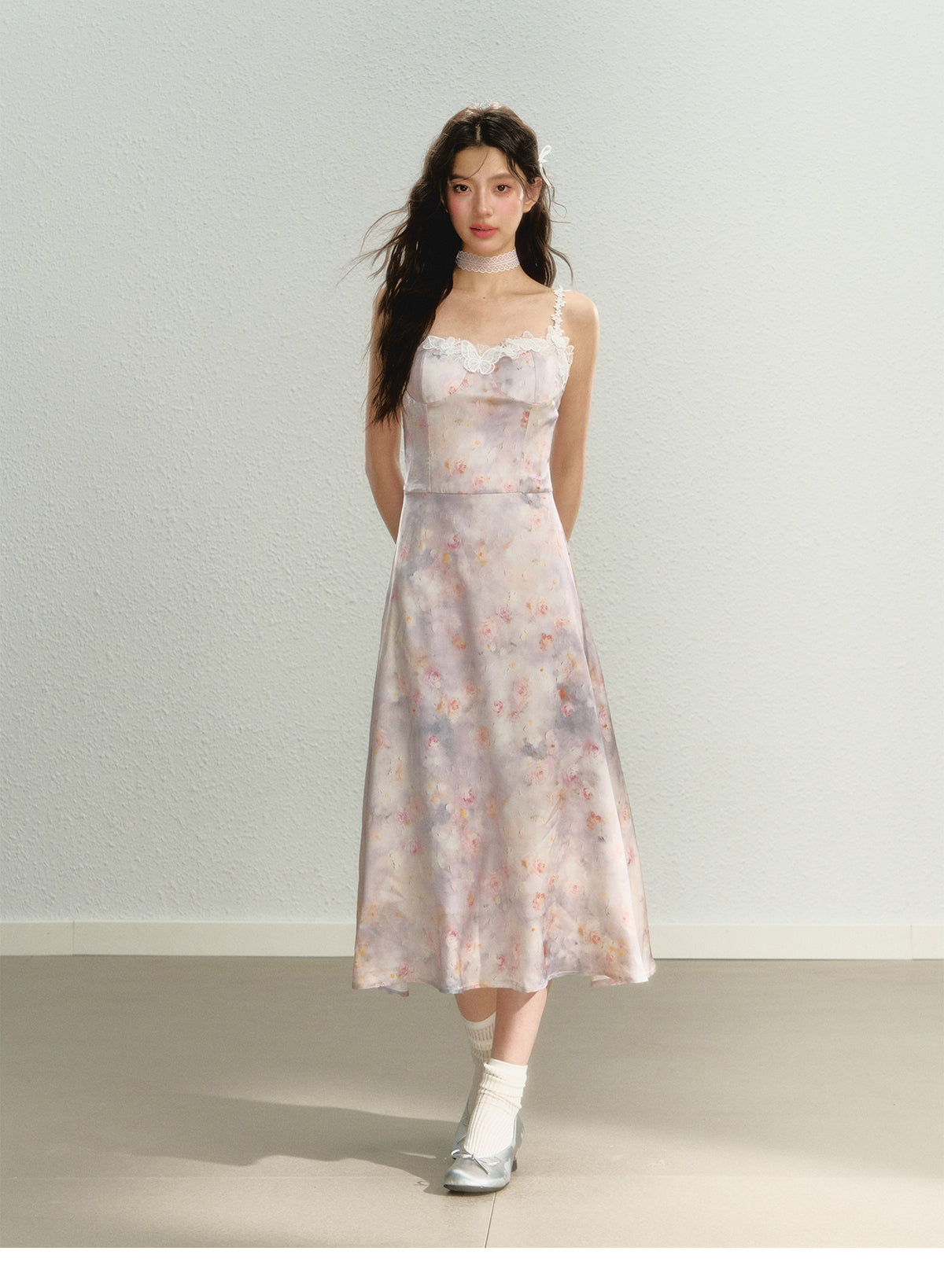 Printed Suspender Dress