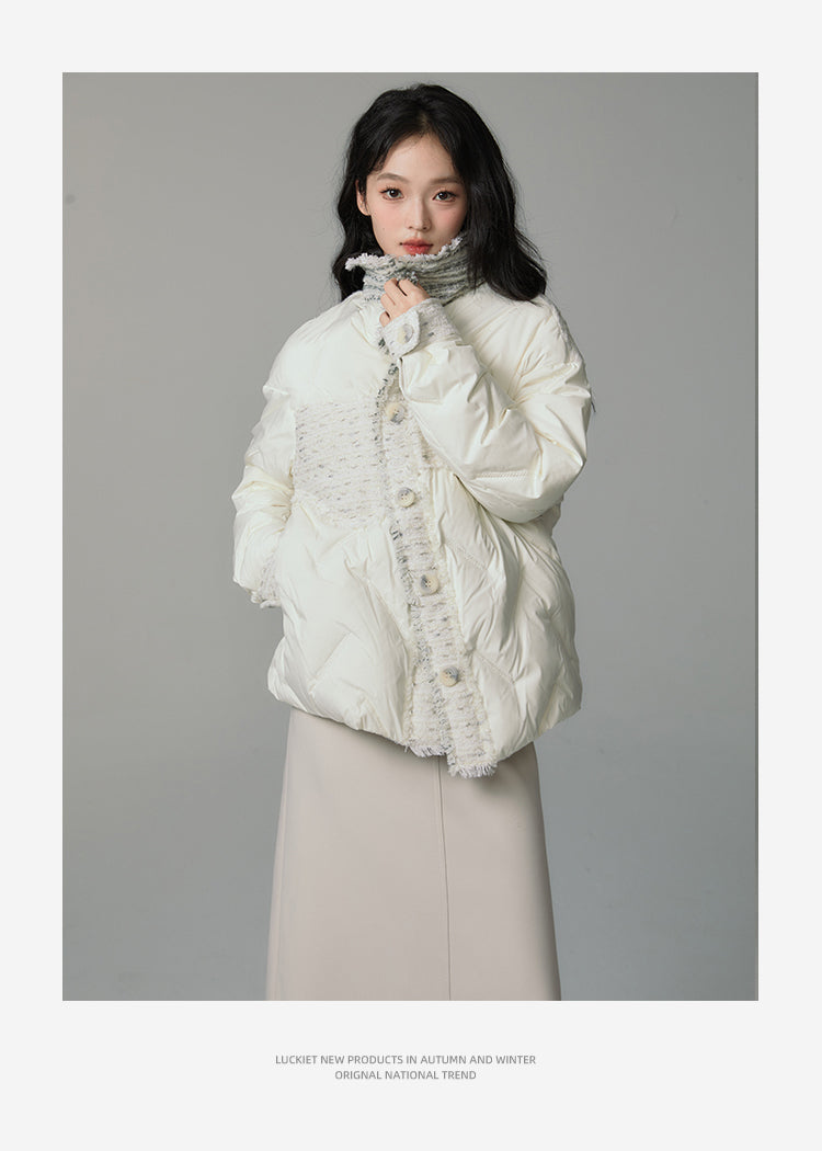 white duck down warm jacket