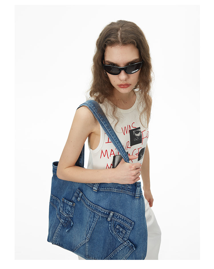 denim shoulder bag