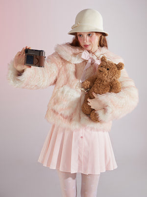 Sweet Doll Color Gradient Pink Short Coat