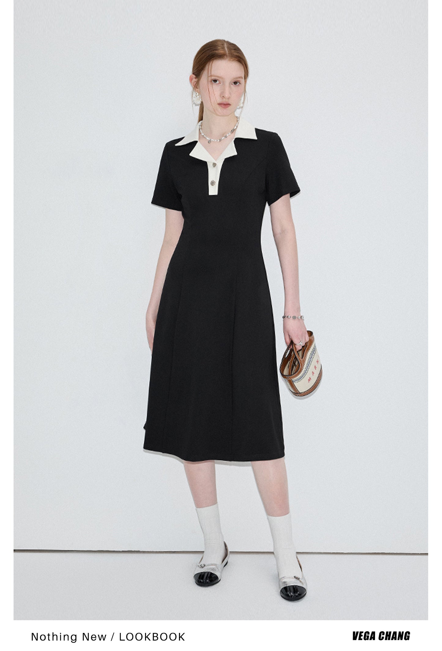 Polo collar slim dress