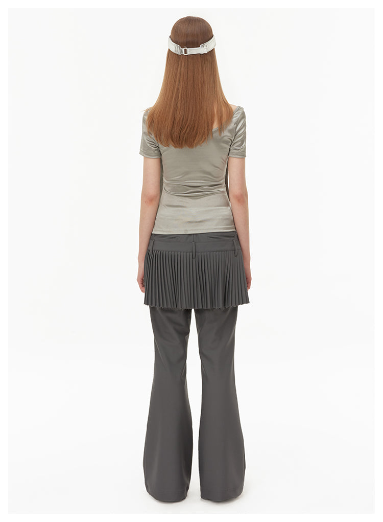 Slim fit flared skirt pants