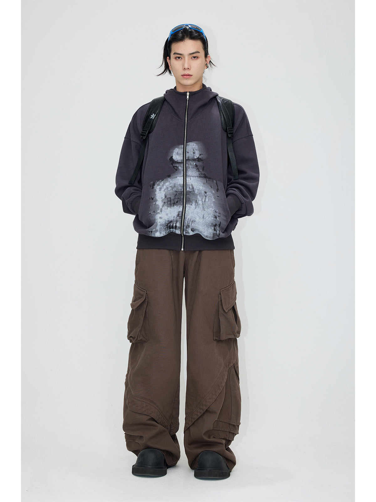 Multi-pocket double waist cargo pants