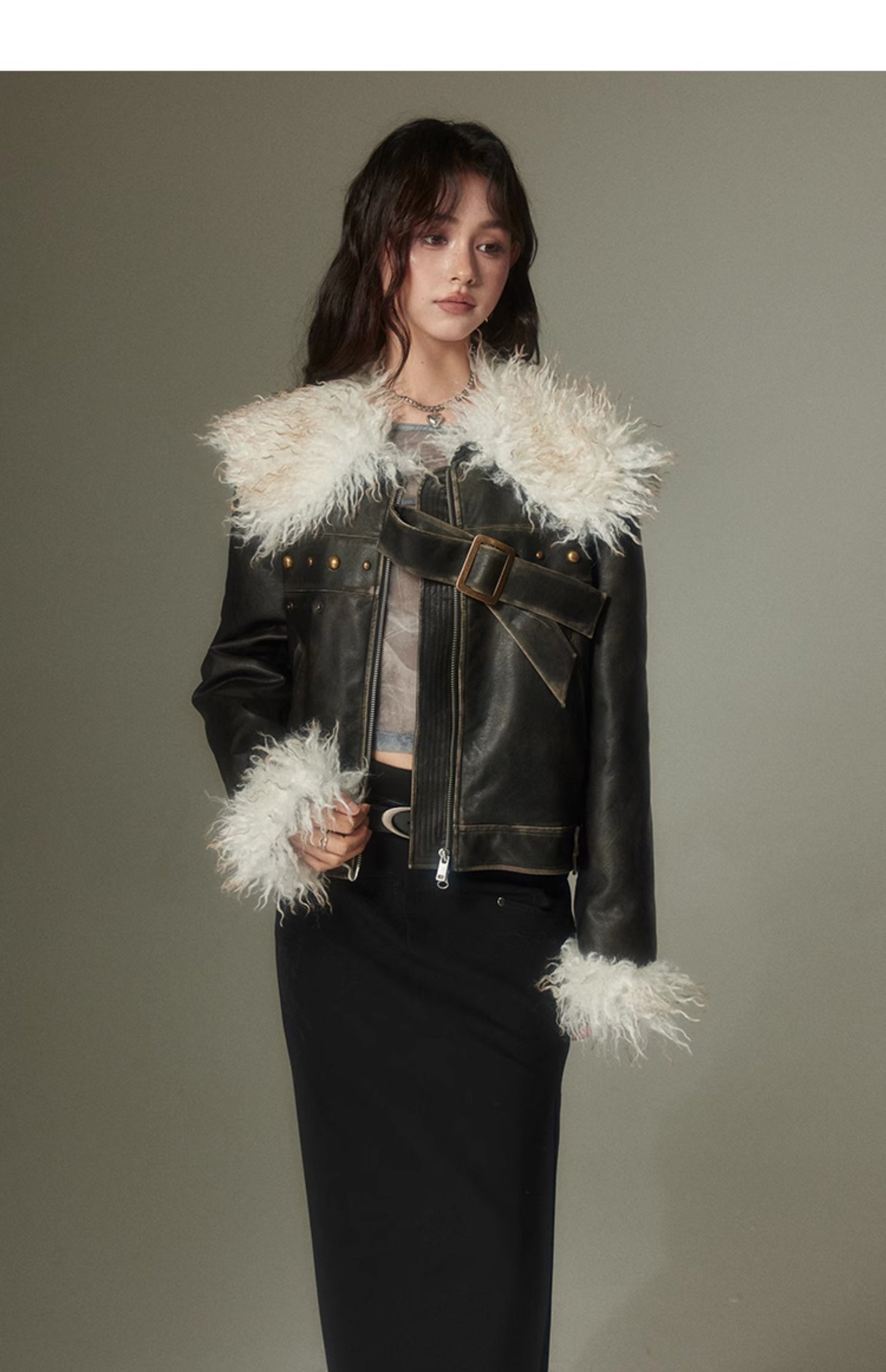 Retro Fur Leather Jacket