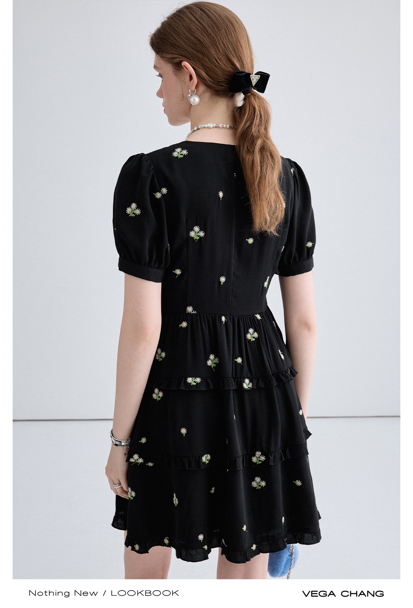 Embroidered Little Black Dress