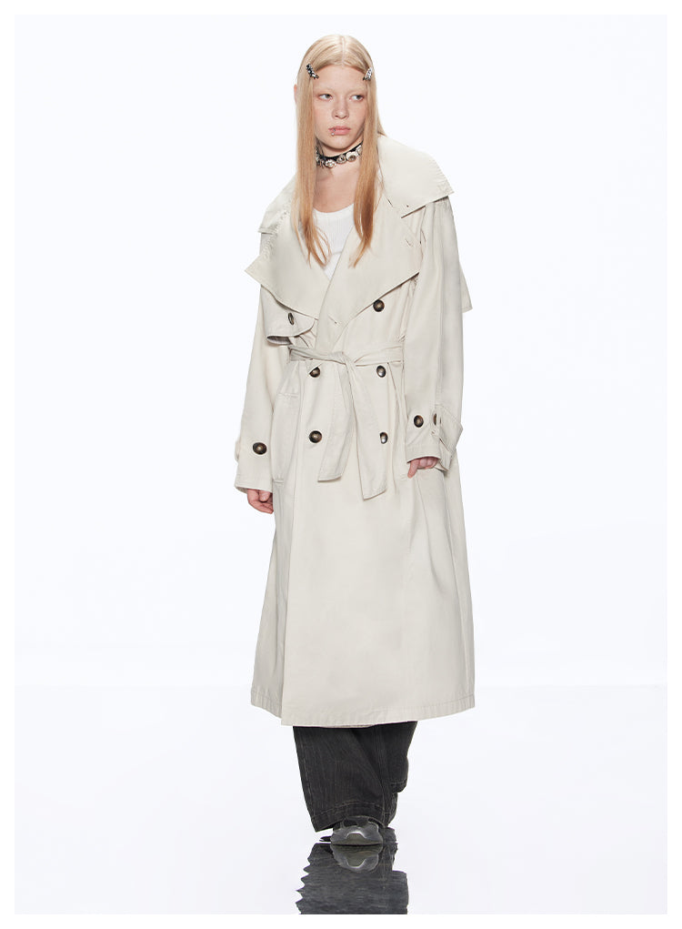 Big Silhouette Hooded Trench Coat