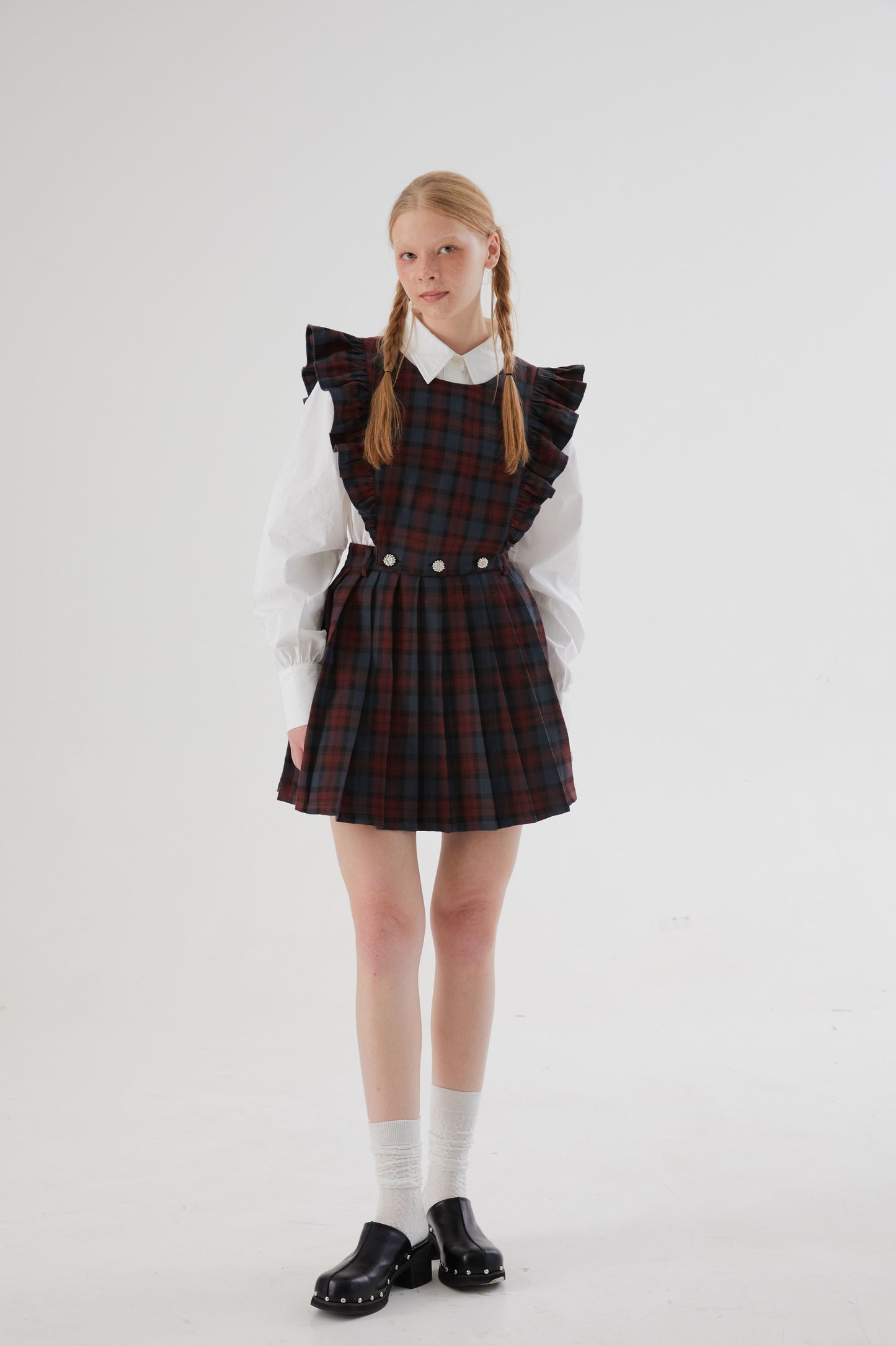 Plaid 2-way Maid Design Dress