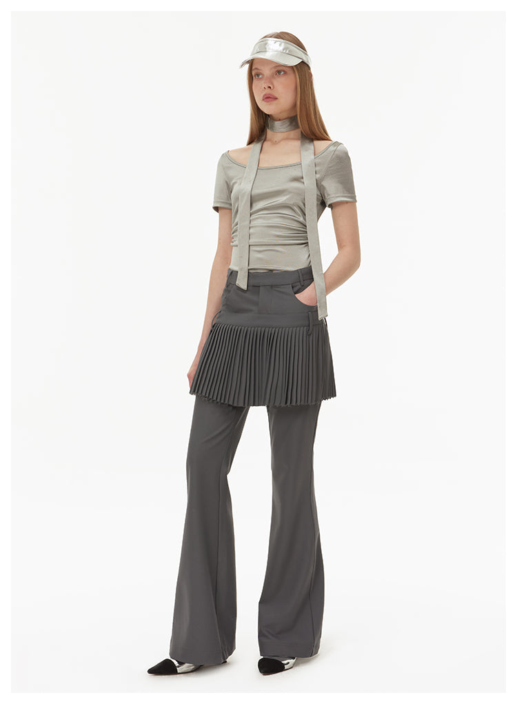 Slim fit flared skirt pants