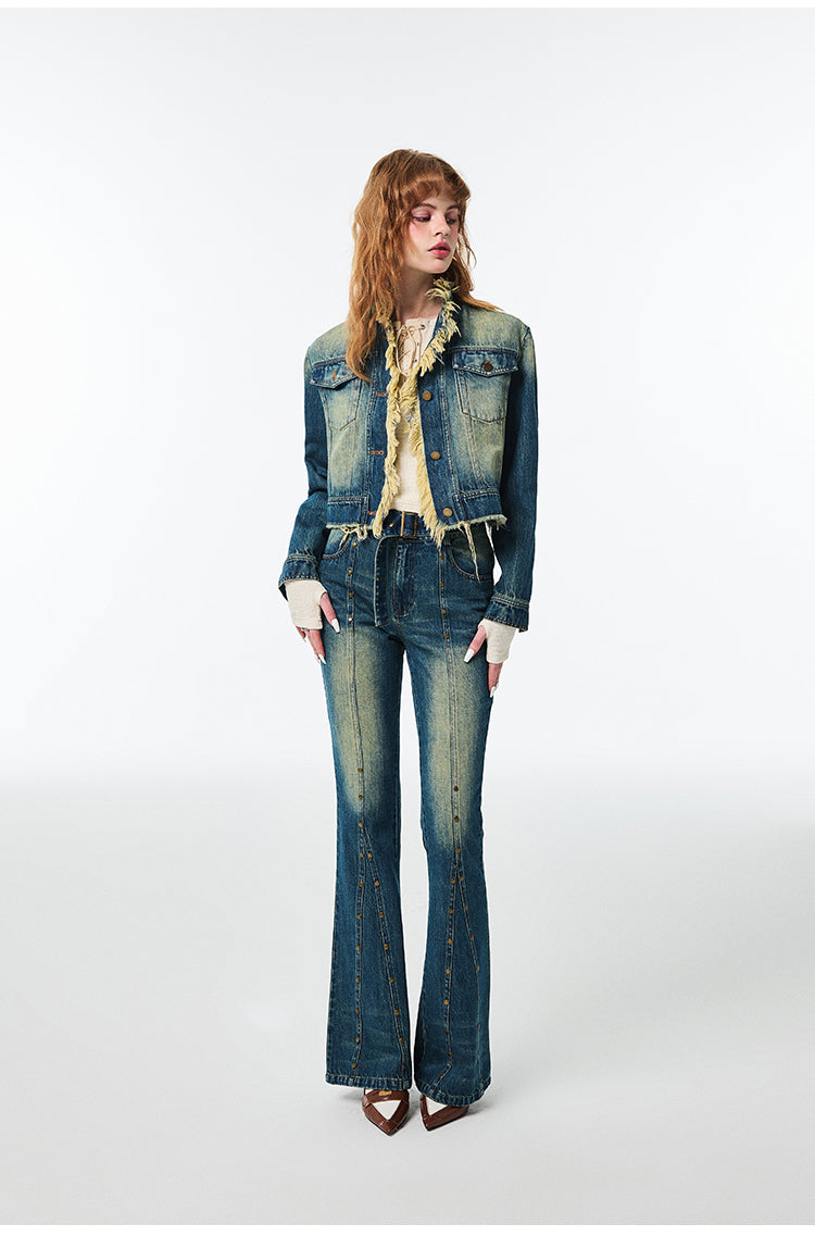 Washed High Waist Straight Wide Leg Jeans