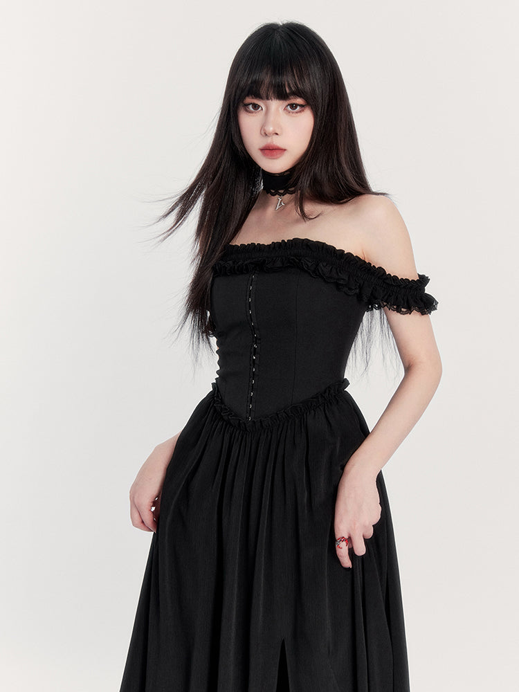 Pleated Suspender Skirt