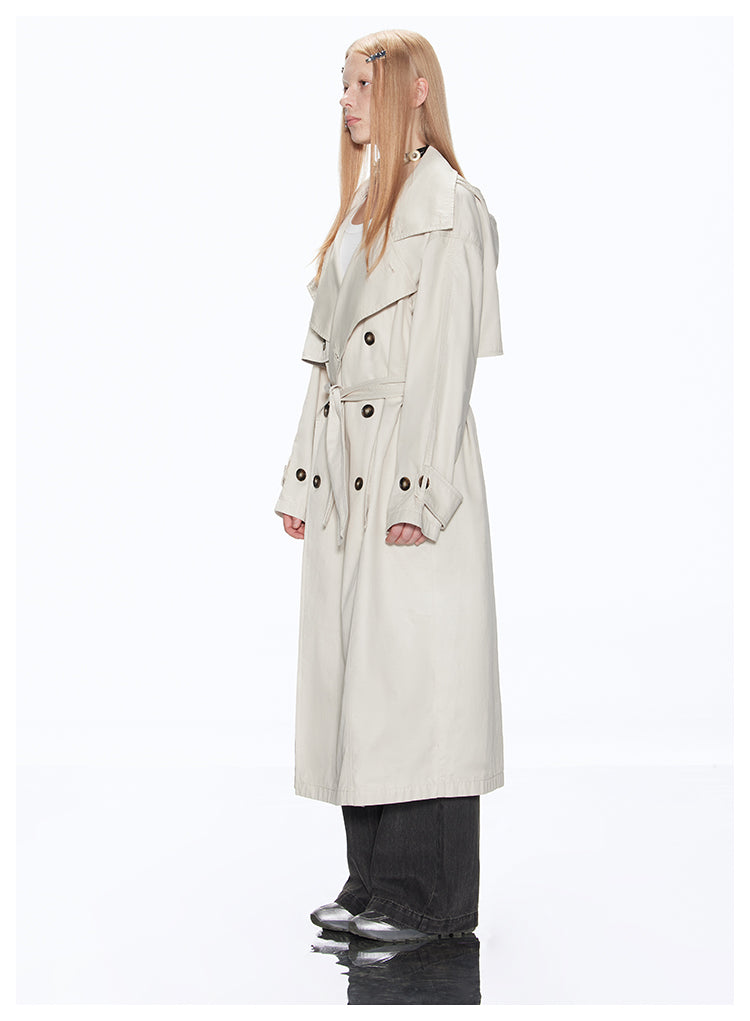 Big Silhouette Hooded Trench Coat