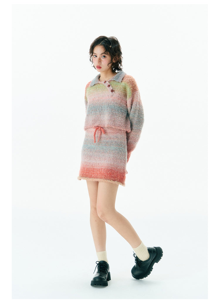 Short Length Gradient Knit & Short Length Knit Skirt Setup