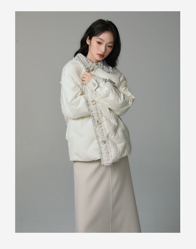 white duck down warm jacket