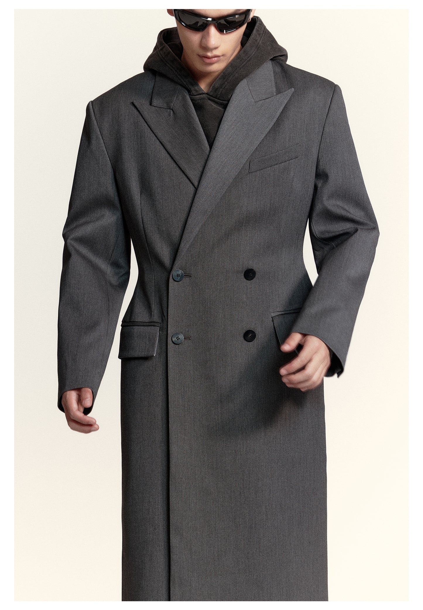 Sharp Design Long Trench Coat