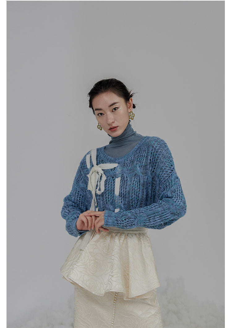 Irregular design knit wool