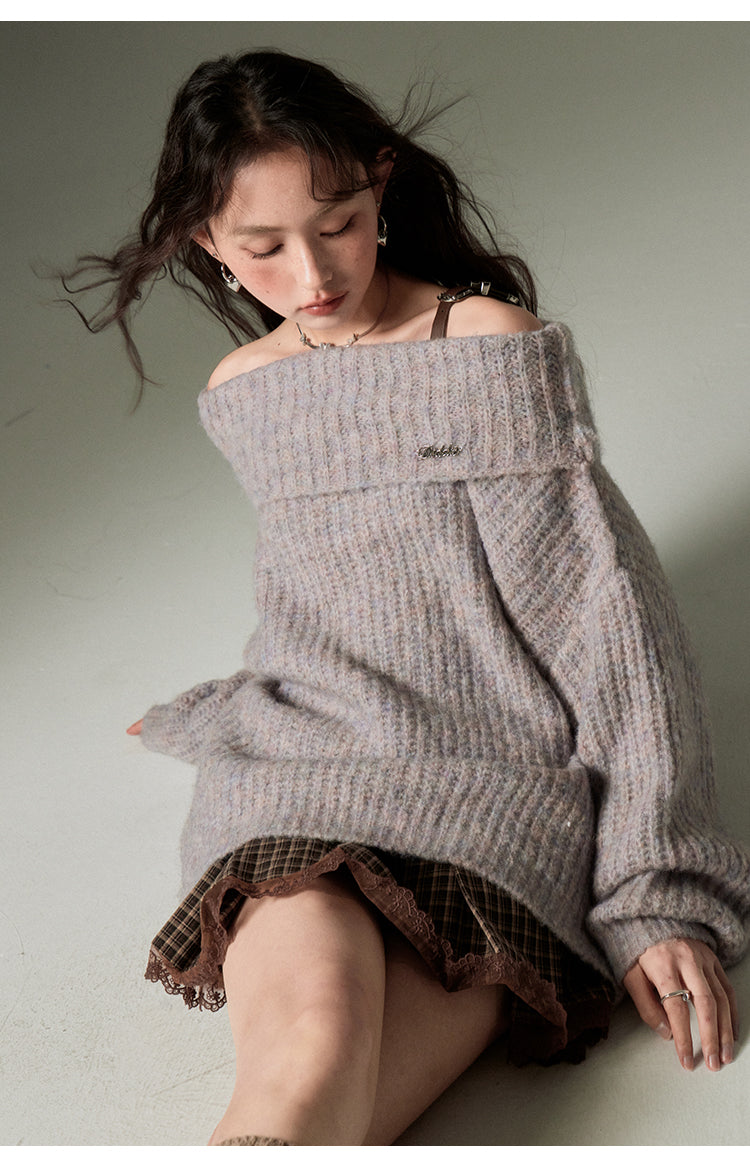 Oversized Off-shoulder Knit