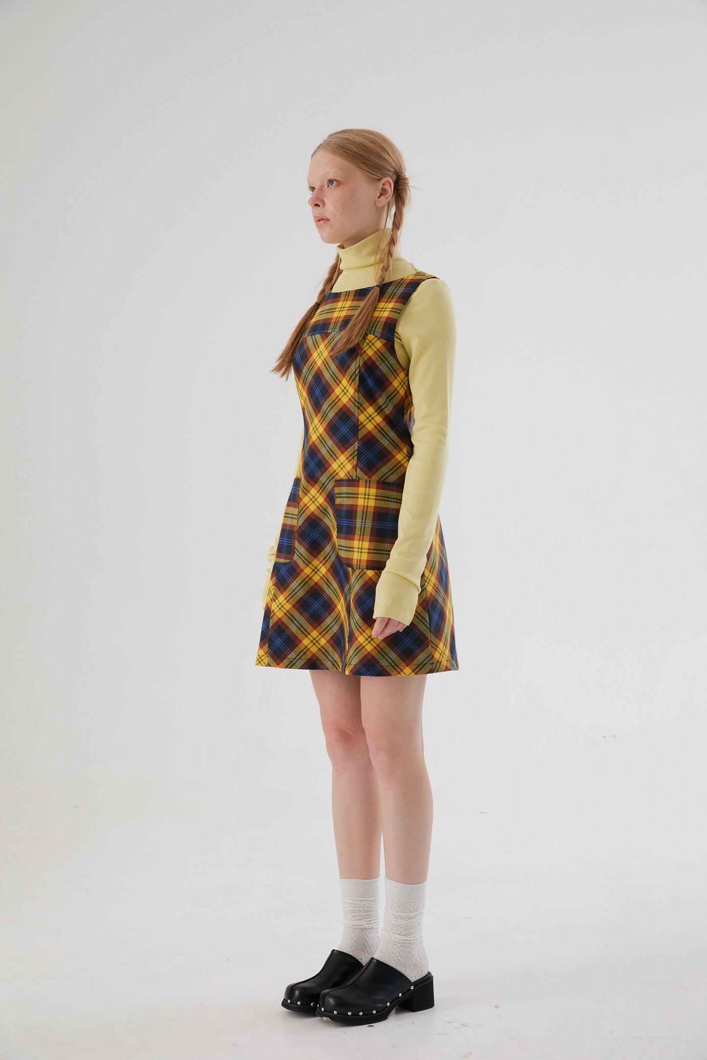 Girly Check Yellow Pattern A-line Best Dress