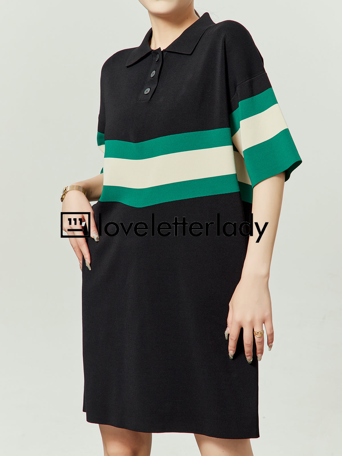 Polo Collar Knit Dress