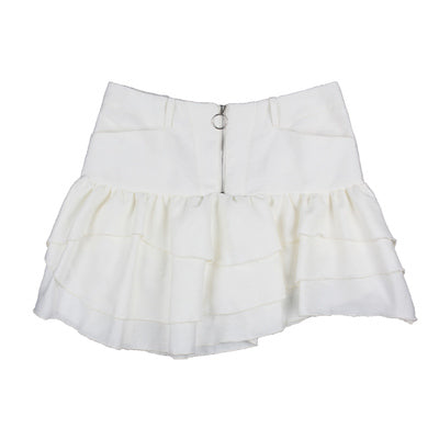 Front Zip A-Line Lace Short Length Skirt