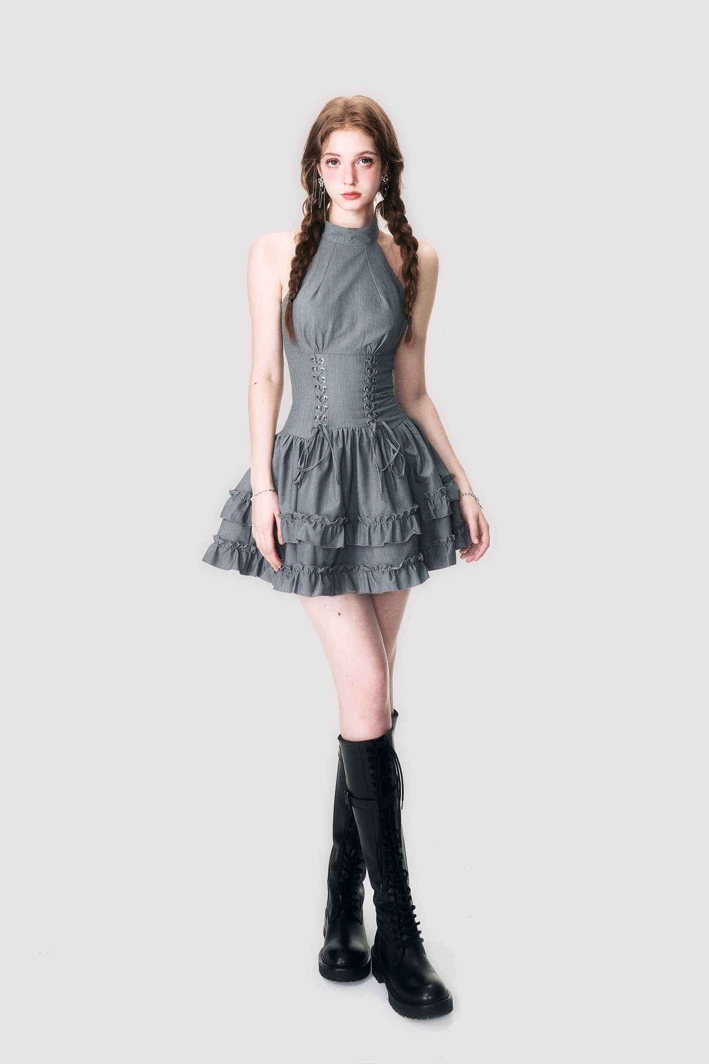 Slim Waist Sleeveless Short Length Dress