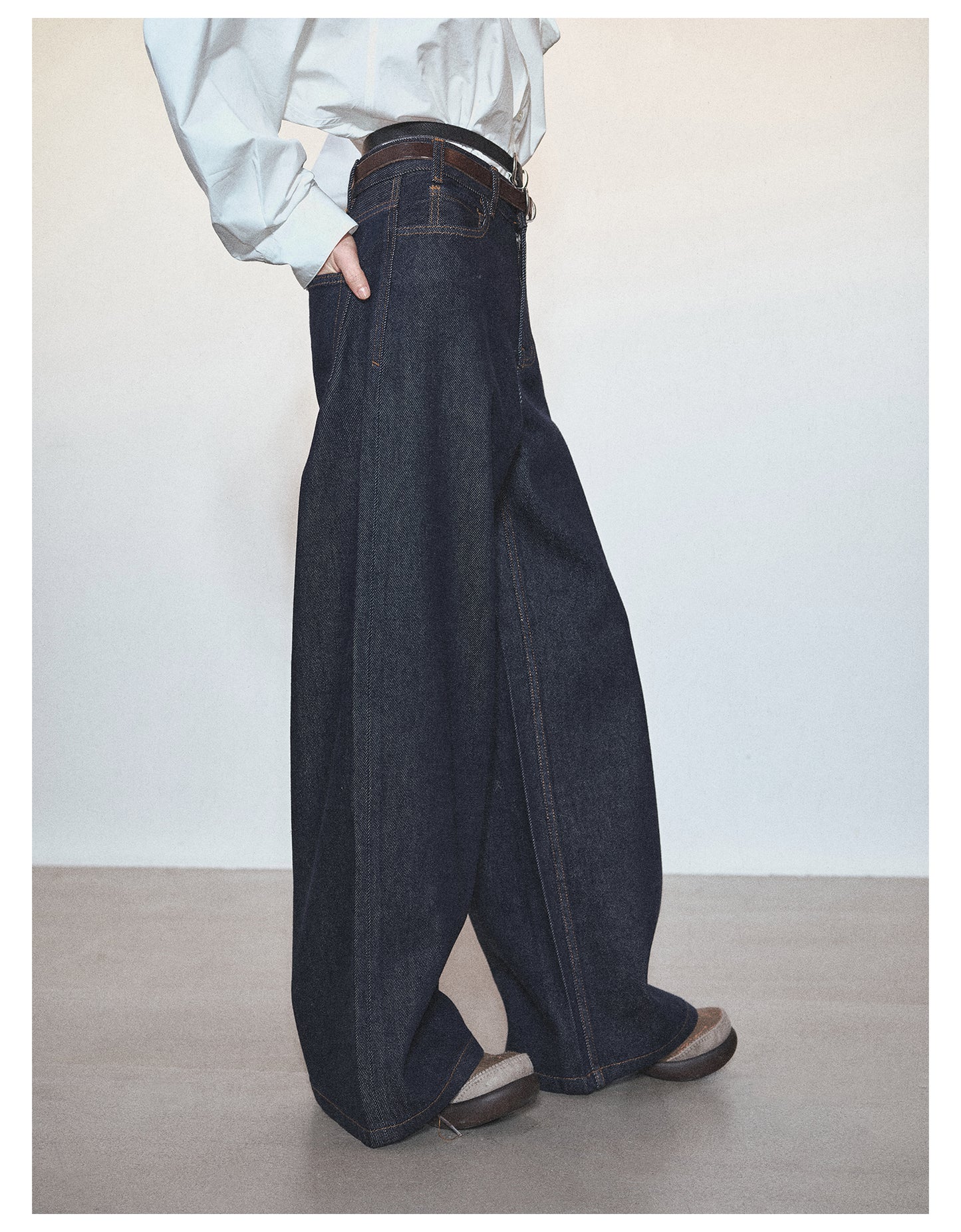 Retro Loose Straight Wide Leg Denim Pants