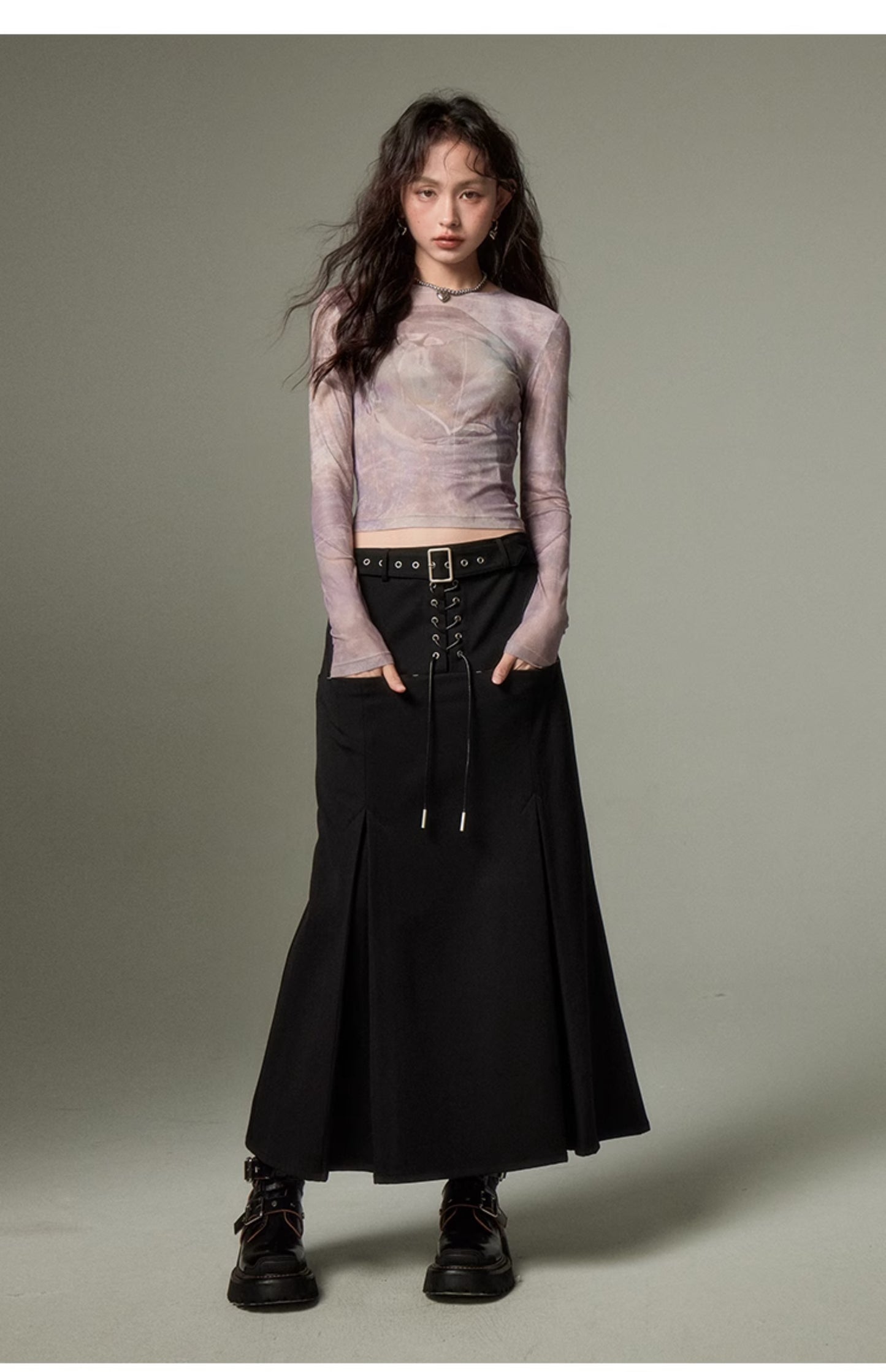 Rope Strap Slim Mermaid Skirt