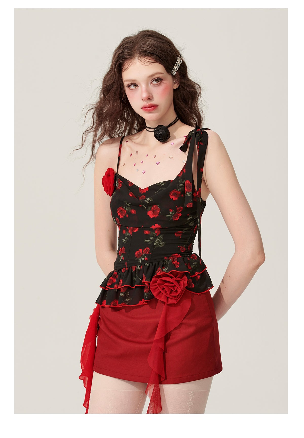 Slim design floral camisole