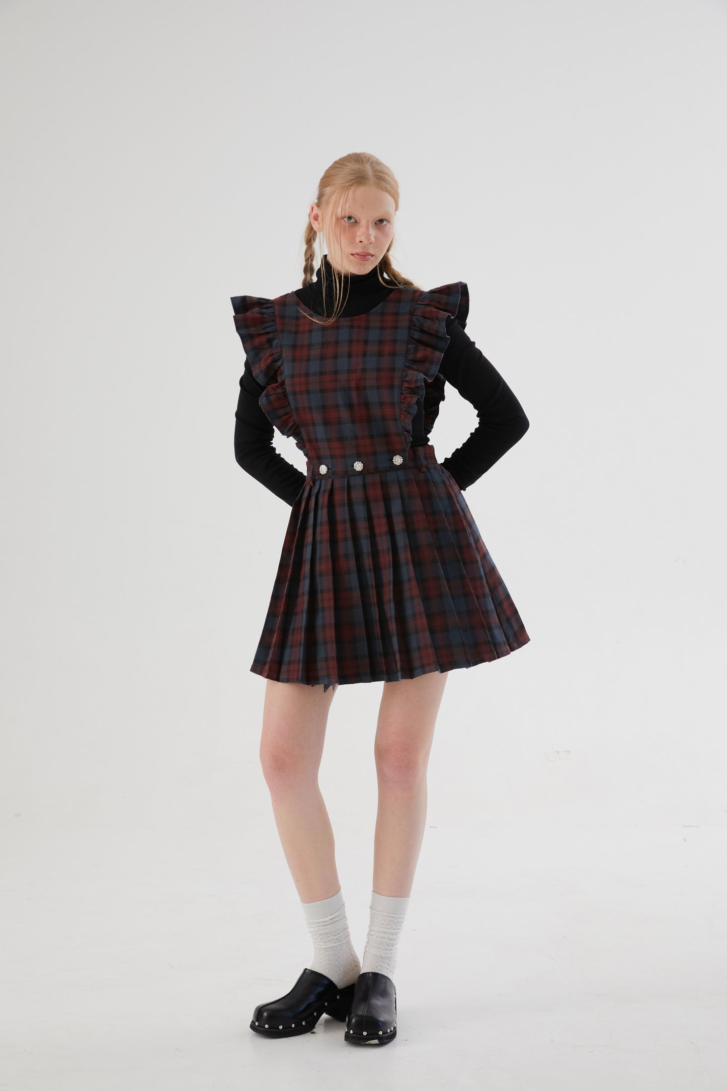 Plaid 2-way Maid Design Dress