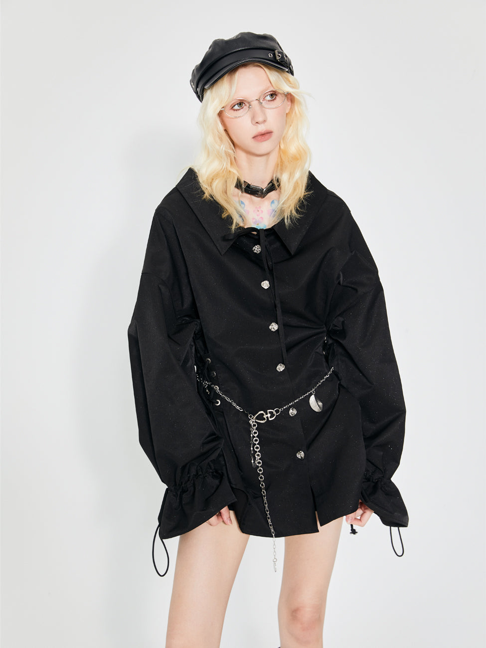 Irregular Design Loose Fit Shirt Jacket